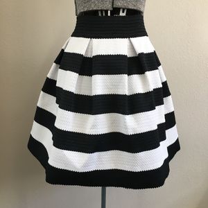 EXPRESS Black and White Skater Skirt